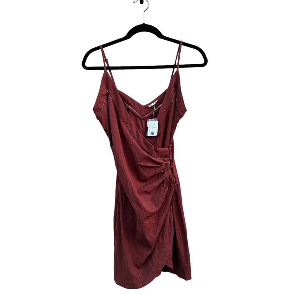 Intimately Free People Dylan Ruched Mini Slip Bodycon Dress in Desert Small NWT